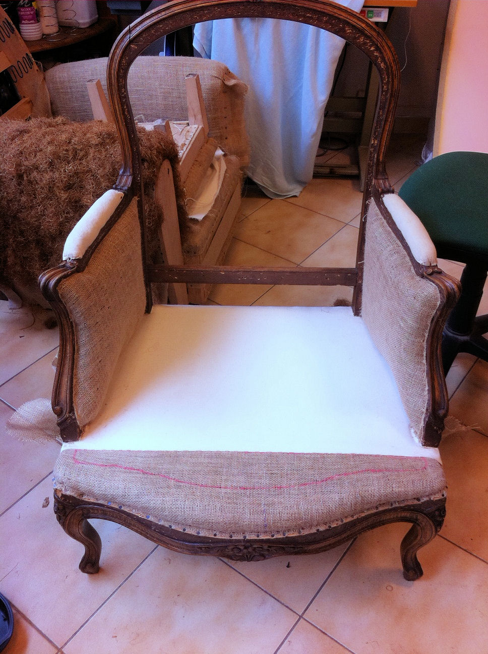 fauteuil bergere-rayure